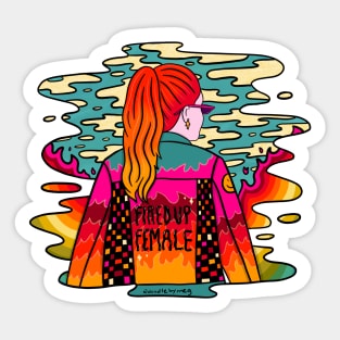 Fired Up Female Sticker